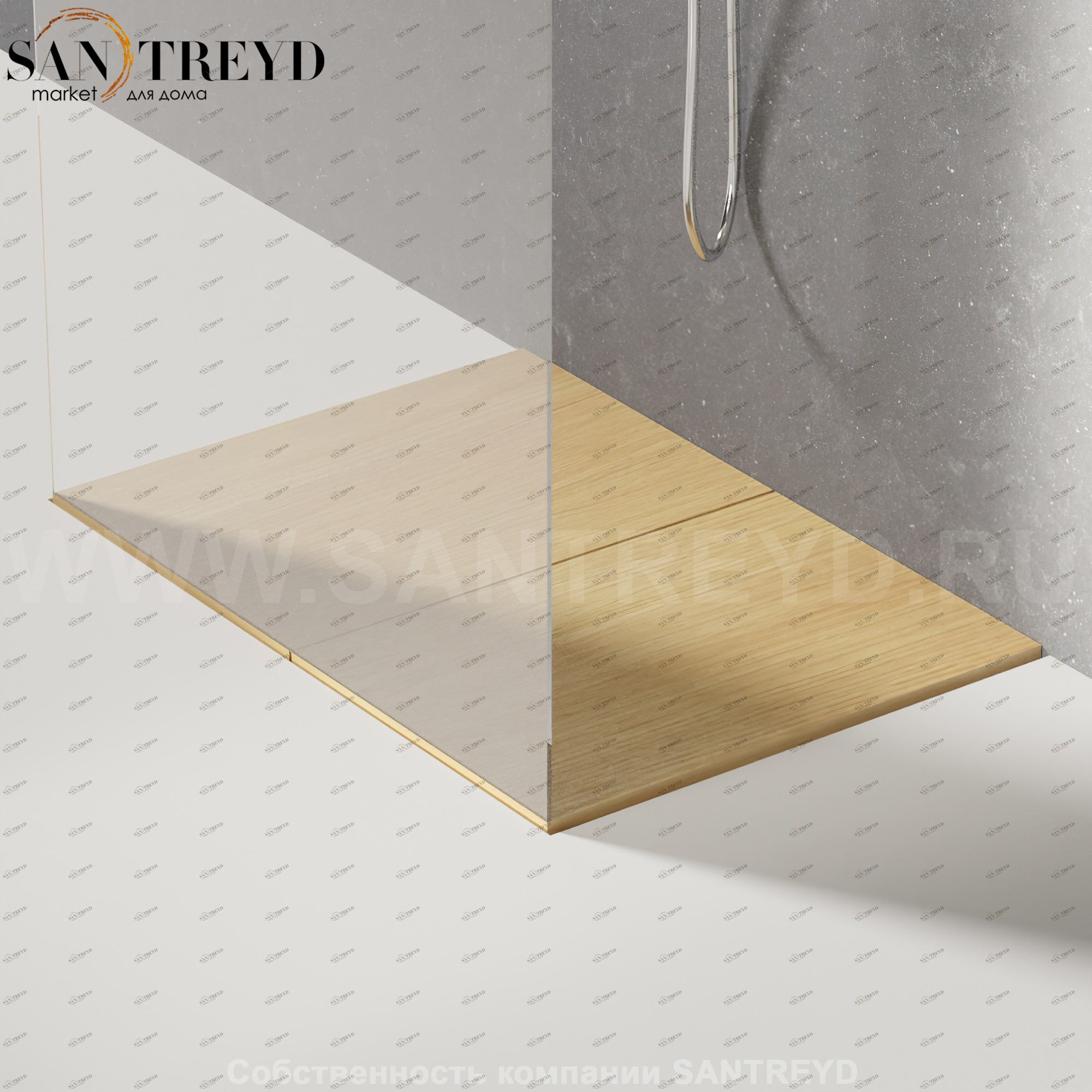 Душевой поддон FLAT D светлый дуб. Размеры: длина с 160 до 200 см, глубина с 70 до 100 см Agape APED70100160200N