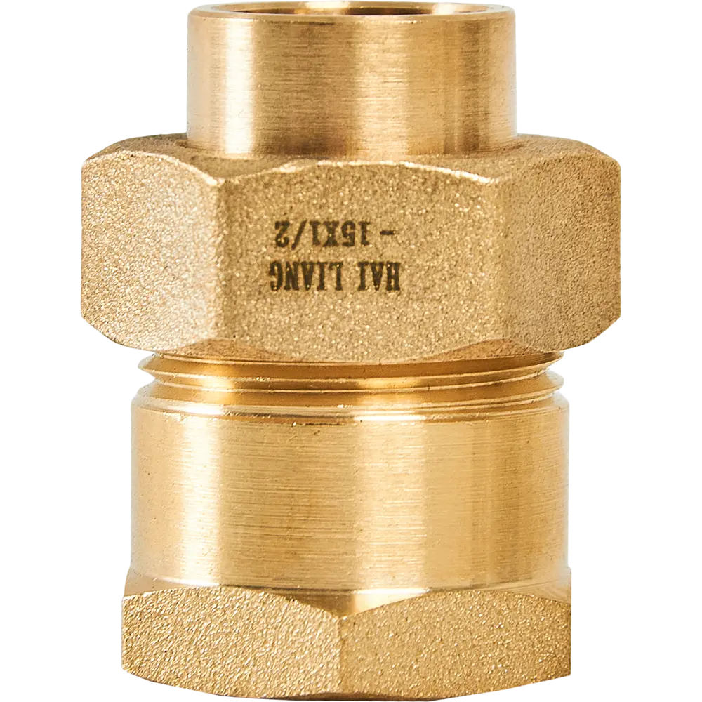 Муфта разъемная Hailiang ø1/2"x15 мм с коническим уплотнением внутренняя резьба медь STLM-2050004 - Вид №1