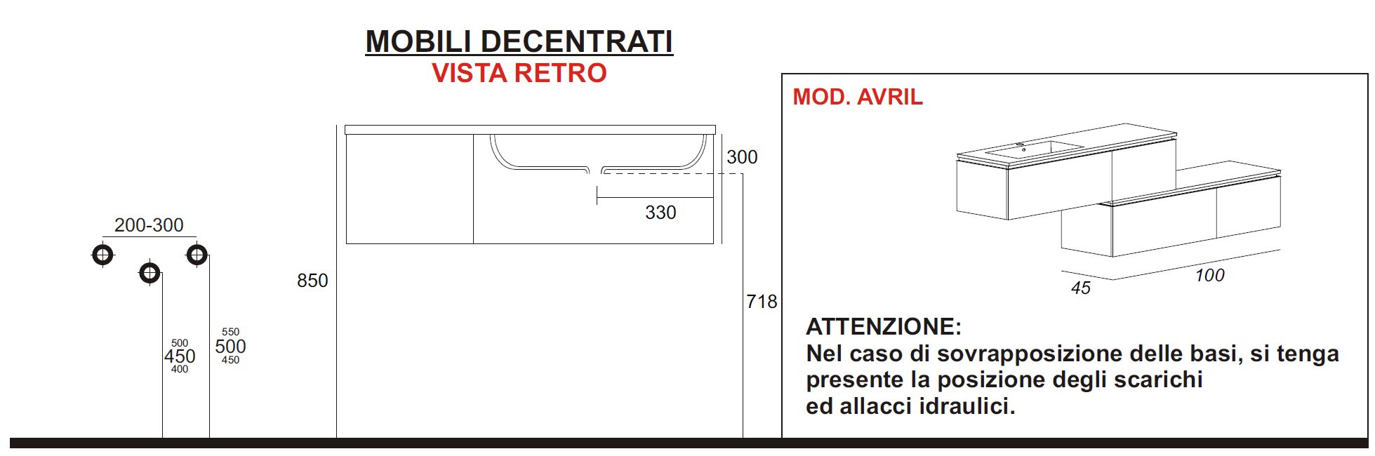 Мебель для ванной CEZARES AVRIL 54402 Rovere scuro Soft  - Вид №5