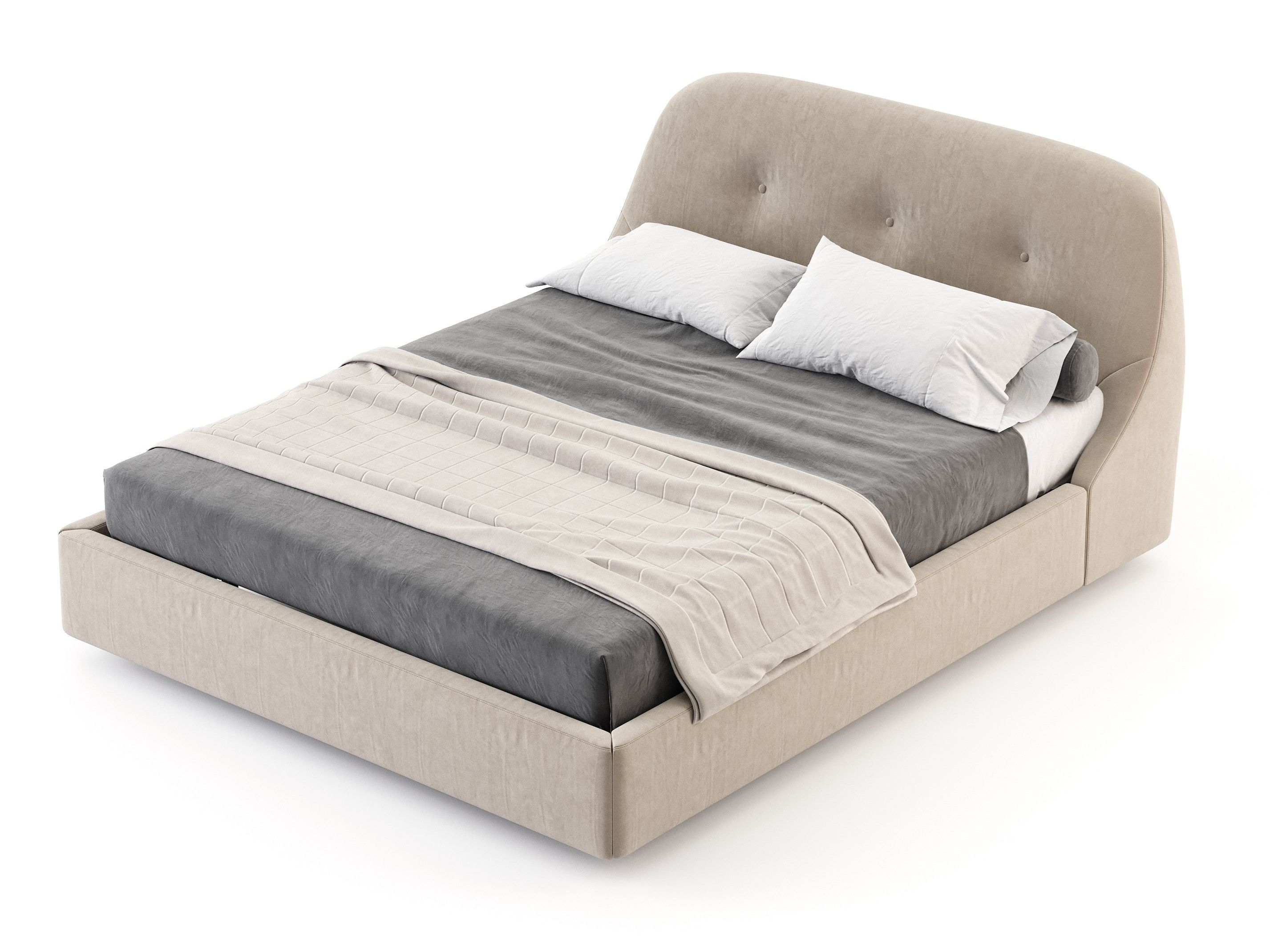 Двуспальная кровать из микрофибры с мягким изголовьем Stylish Club Voilier ARCH-00082588 - Вид №2