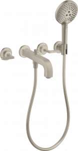 39448820 Смеситель для ванны на 3 отверстия, скрытого монтажа, настенный с рычажными ручками и накладками AXOR CITTERIO