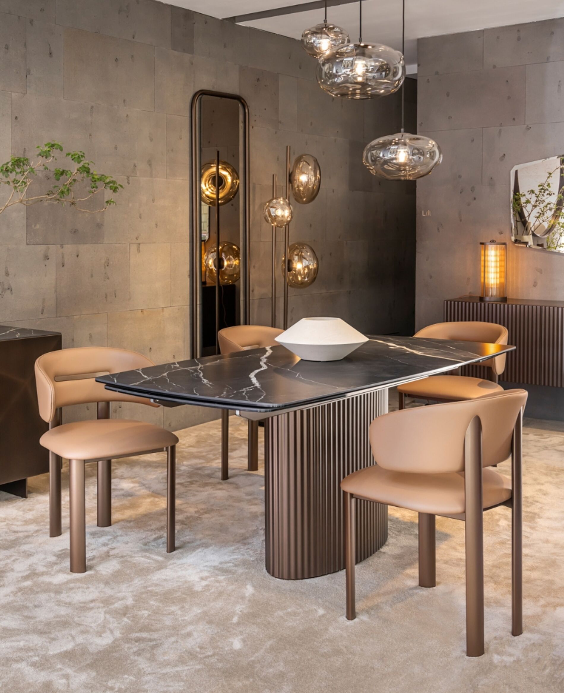 Мягкий стул с подлокотниками RIFLESSI VELVET ARCH-00036771 - Вид №1