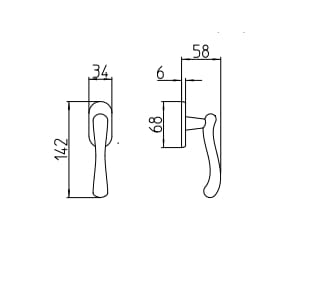 Латунная оконная ручка DK Mandelli1953 ARCH-00008629 - Вид №1