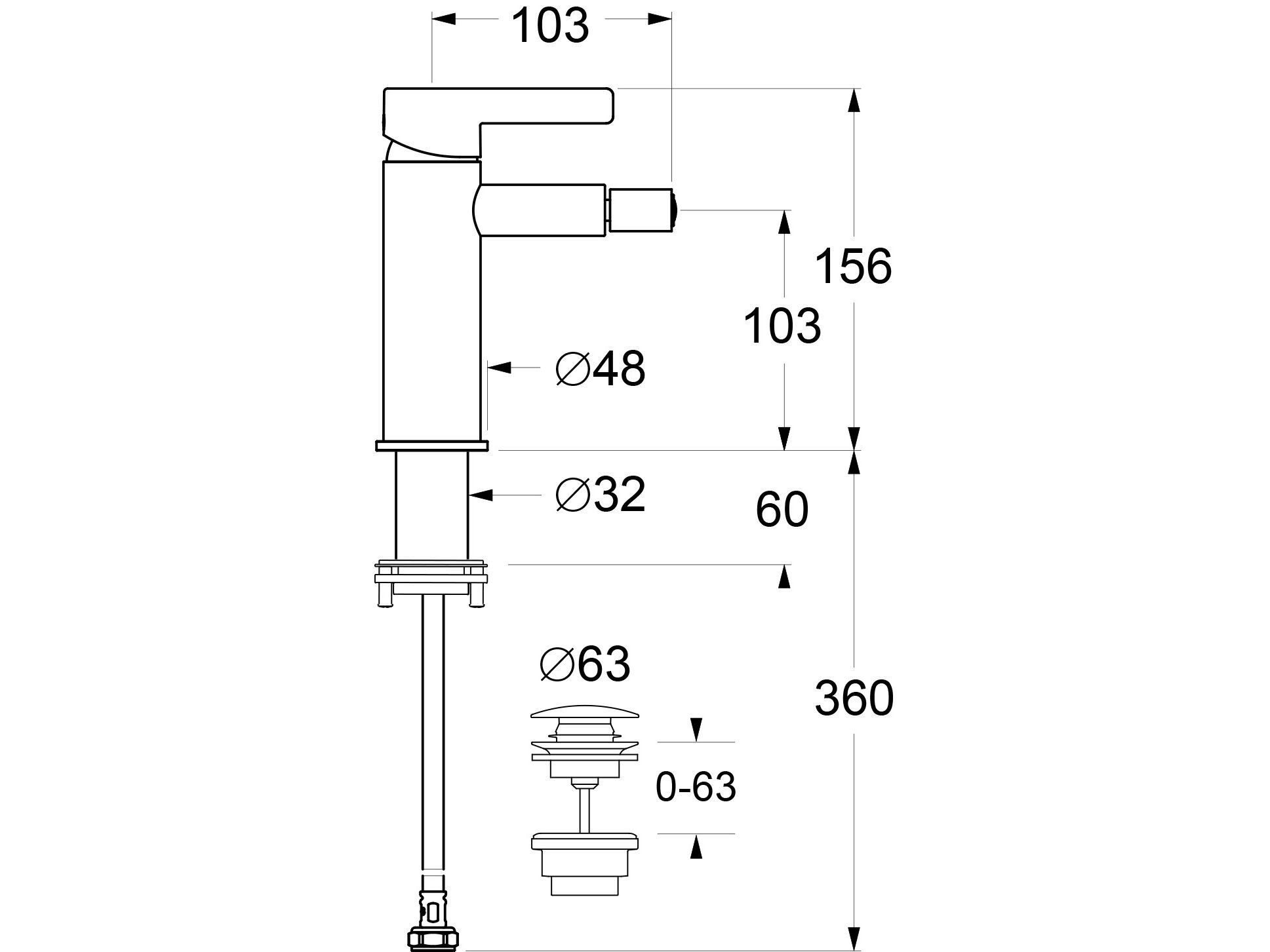 Смеситель для биде с одной ручкой GUGLIELMI RUBINETTERIE Rialto ARCH-00147401 - Вид №2