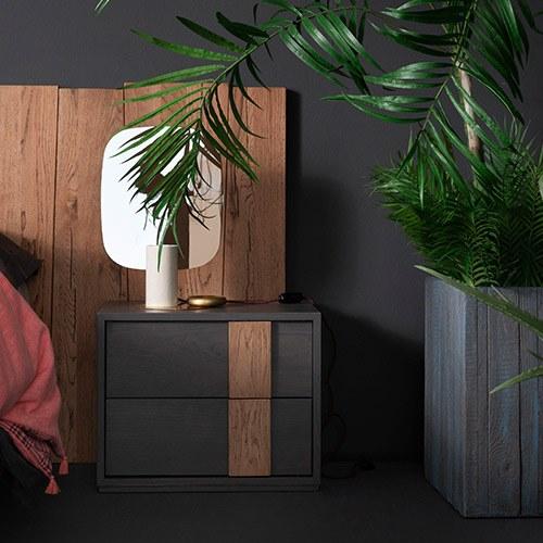 Devina Nais Прямоугольная прикроватная тумба из массива дерева с ящиками sun-id-1450752 - Вид №3