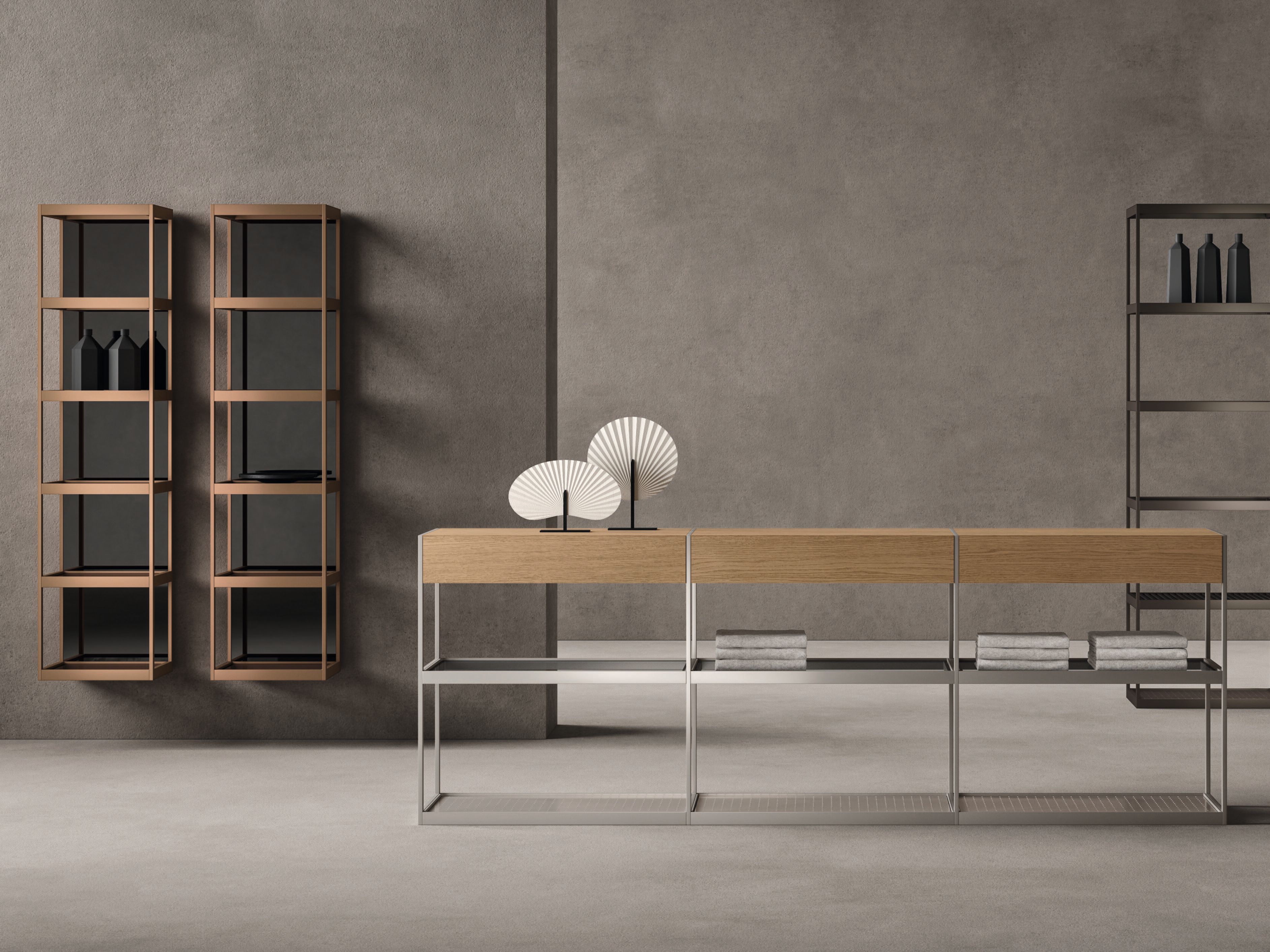 Алюминиевый и дубовый шкаф для ванной комнаты Noorth Fjord ARCH-00073543 - Вид №2