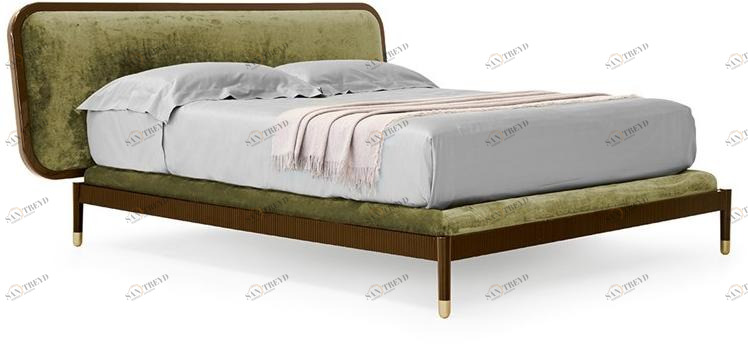 PIANCA Двуспальная кровать из дерева с мягким изголовьем sun-id-1499928