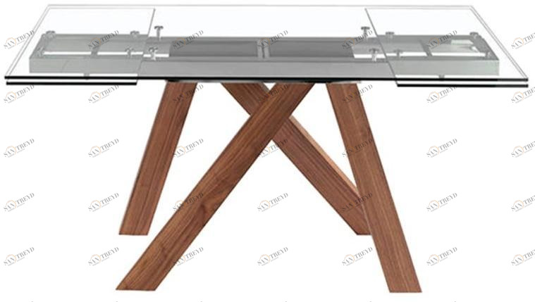 Angel Cerdá Раздвижной прямоугольный стол из дерева и стекла Nature life 1011 Angel Cerda