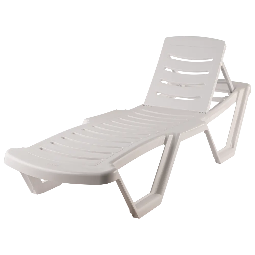 Шезлонг Эластик 186.5x62.5x31.5 см пластик белый Santreyd STLM-2200668 - Вид №1