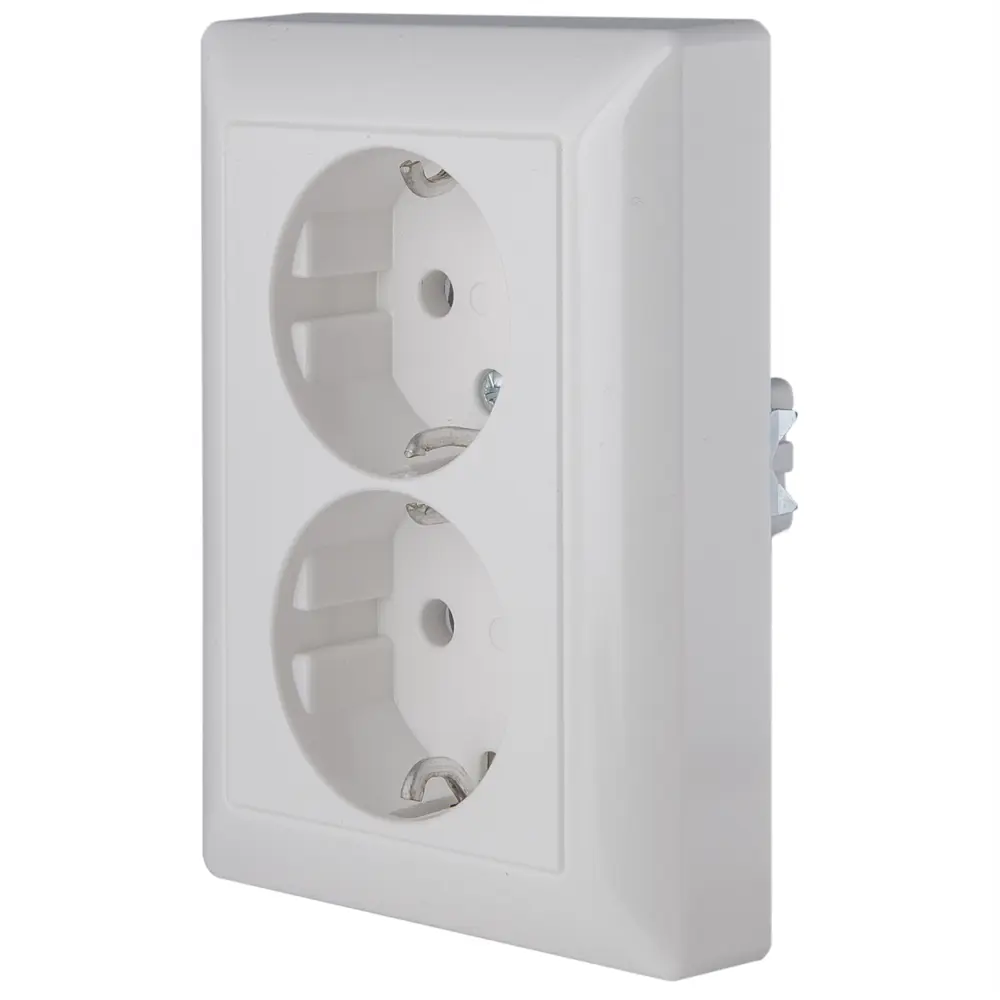 Розетка Jung EcoProfi 2 разъема с заземлением моноблок цвет белый STLM-2003884