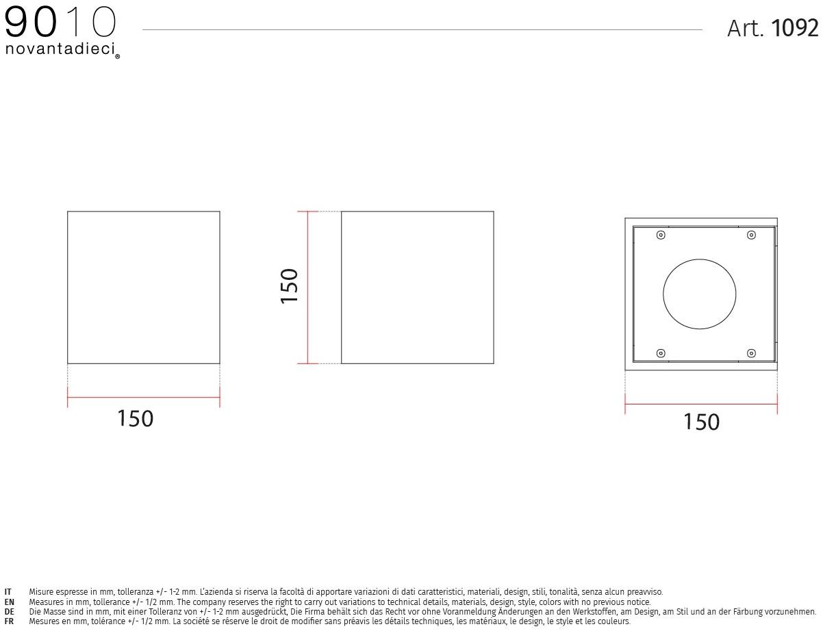 9010 novantadieci Настенный светильник для улицы Led из бетали®  1092  - Вид №4
