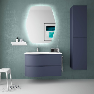 83859 SALGAR Подвесной умывальник MAM 900 NIGHT BLUE справа 2 металлических ящика с функцией soft close 897 x 540 x 505 мм Синяя ночь