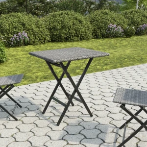 Стол складной Zena 60x74 см искусственный ротанг серый 89409691 STLM-2048942