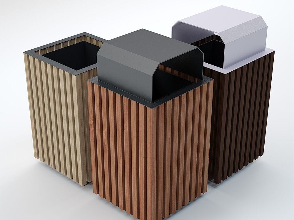 Деревянная стойка для мусора с крышкой для наружного использования CITYSì Elodie ARCH-00128916