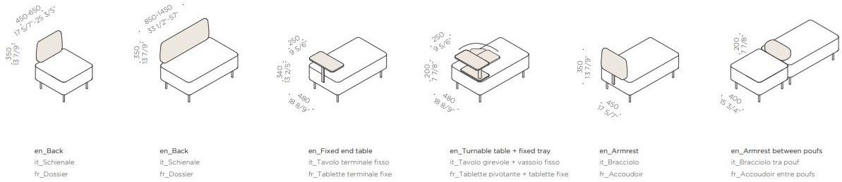 Martex Скамейка из ткани Nucleo sun-id-1413761 - Вид №6