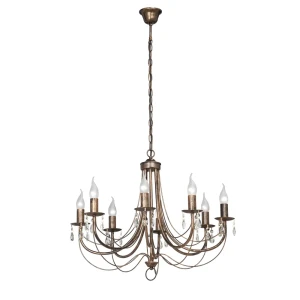 Люстра Gocce 8xE14x60 Вт, металл, цвет бронза