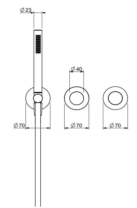 Смеситель для душа с 3 отверстиями и ручным душем QD Magistro Lab Hammer ARCH-00007943 - Вид №1