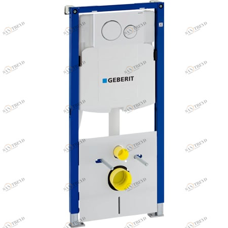 GEBERIT 111.301.KJ.5 Инсталляция Geberit Duofix для подвесного унитаза, 112 см, со смывным бачком скрытого монтажа Sigma 12 см, смывная клавиша Sigma20 