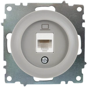 Розетка компьютерная встраиваемая Onekey Florence RJ45 UTP cat 5 цвет серый 82127033 STLM-2113480
