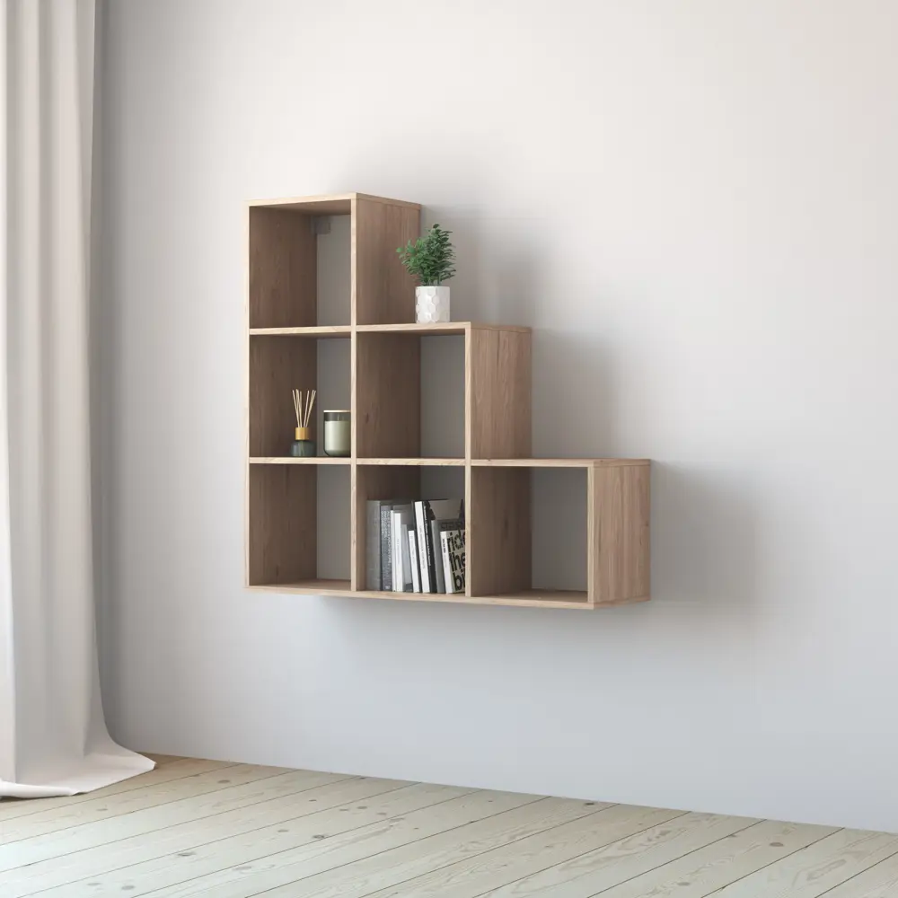 Стеллаж КУБ 6 секций 105х105х32 см ЛДСП цвет дуб Santreyd STLM-2127269 - Вид №6