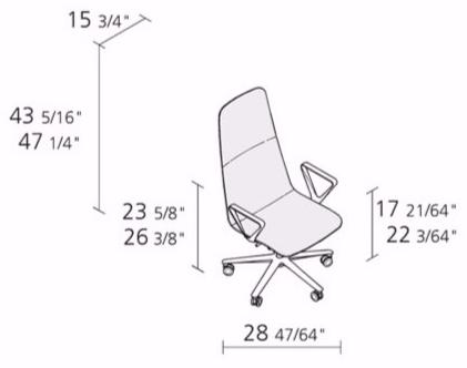 Alias Кресло вращающееся с подлокотниками с высокой спинкой Slim sun-id-1393361 - Вид №7