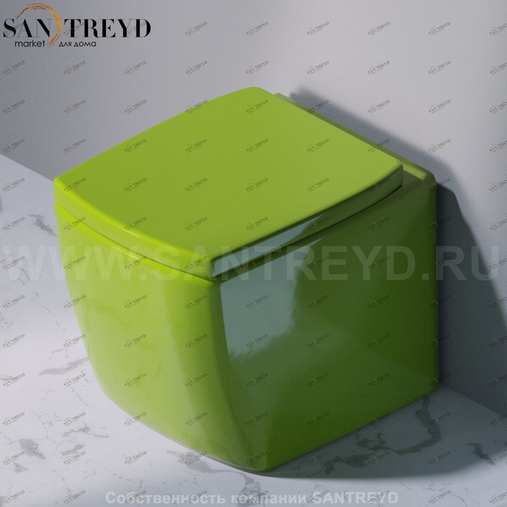 S501.121 Приставной унитаз напольный Зеленый A. e T. Italia SQUARE Италия AeT ITALIA