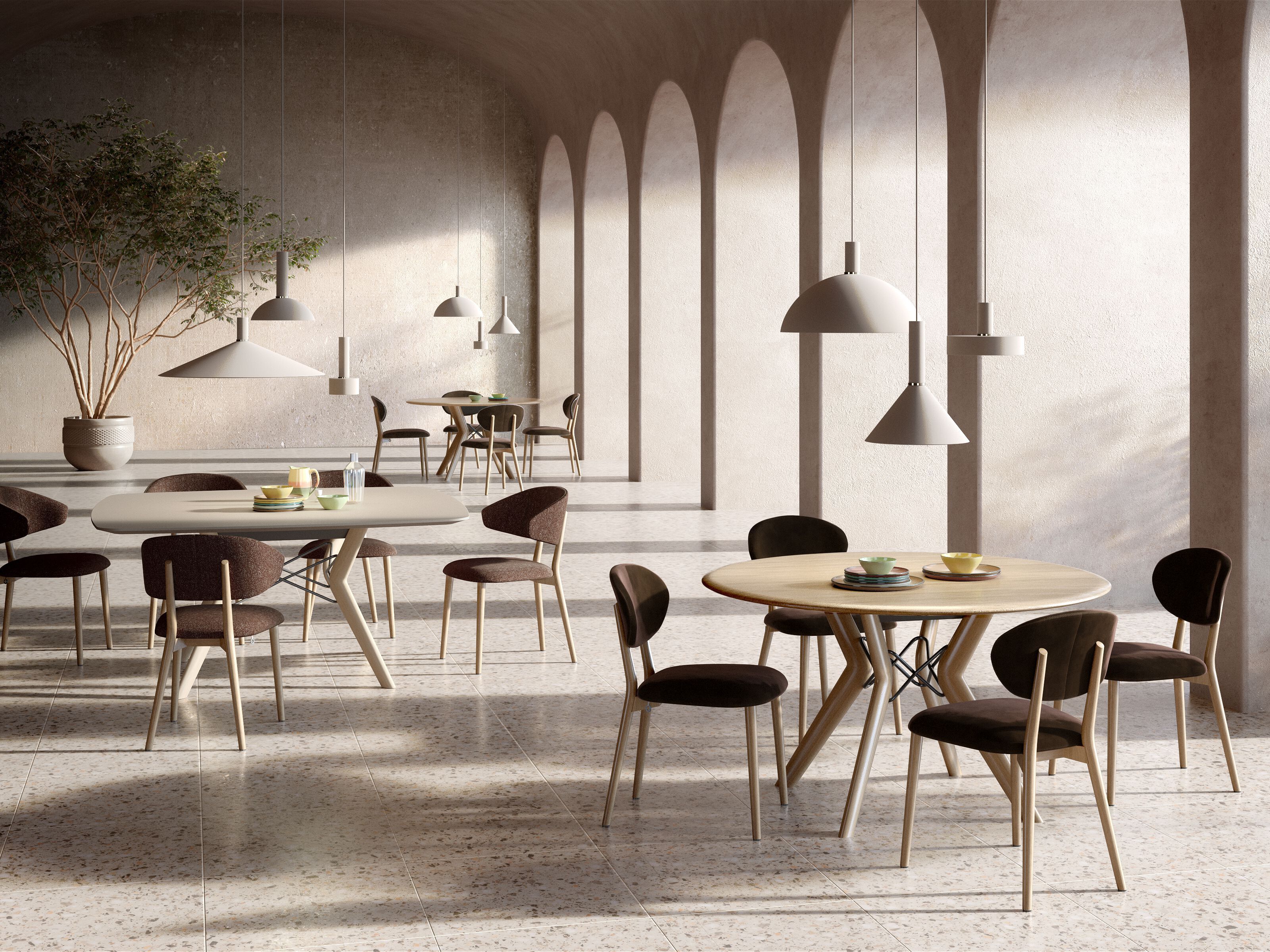 Круглый деревянный обеденный стол Mobitec Trava ARCH-00058695 - Вид №5