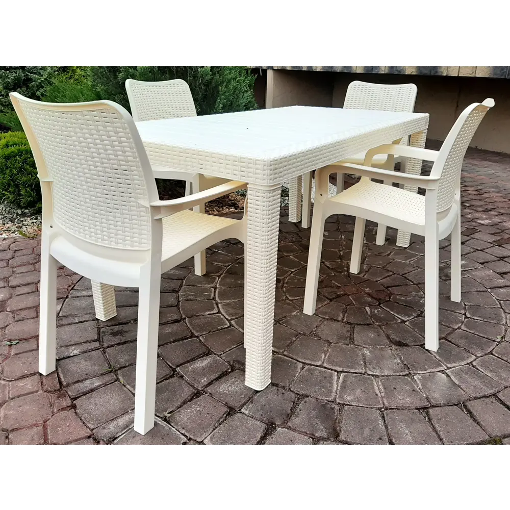 Стол Ingreen Rattan 153.2х78.9х70 см пластик бежевый STLM-2029910 - Вид №5