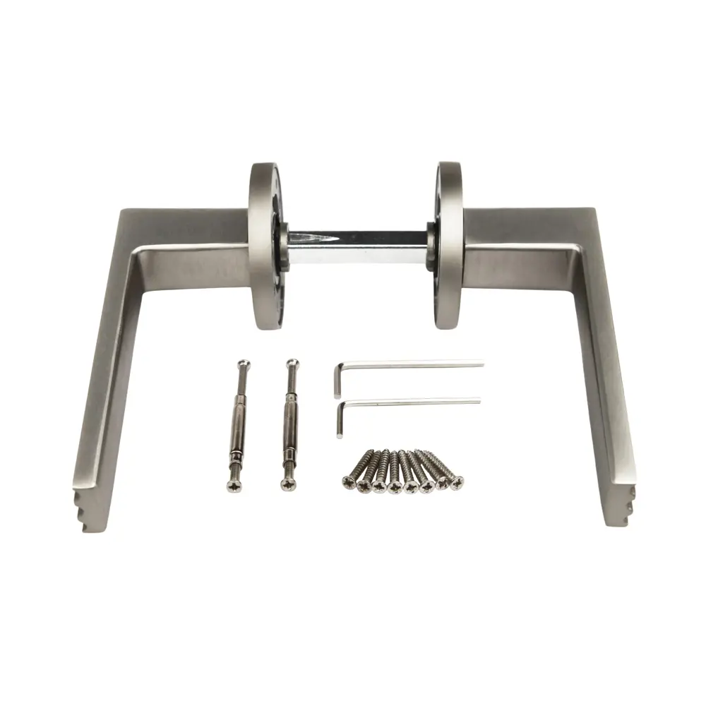 Дверная ручка на розетке KREAFORTA Бира без запирания цвет никель STLM-2158675 - Вид №2