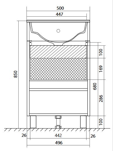 У85933 Тумба с раковиной July 50Н 1д. Дуб Сонома 1 Marka JULY - Вид №7