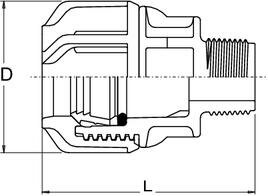 SANIT 294522210 Монтажное соединение, имеющие коническая наружная резьба выполнена из полипропилена  - Вид №1