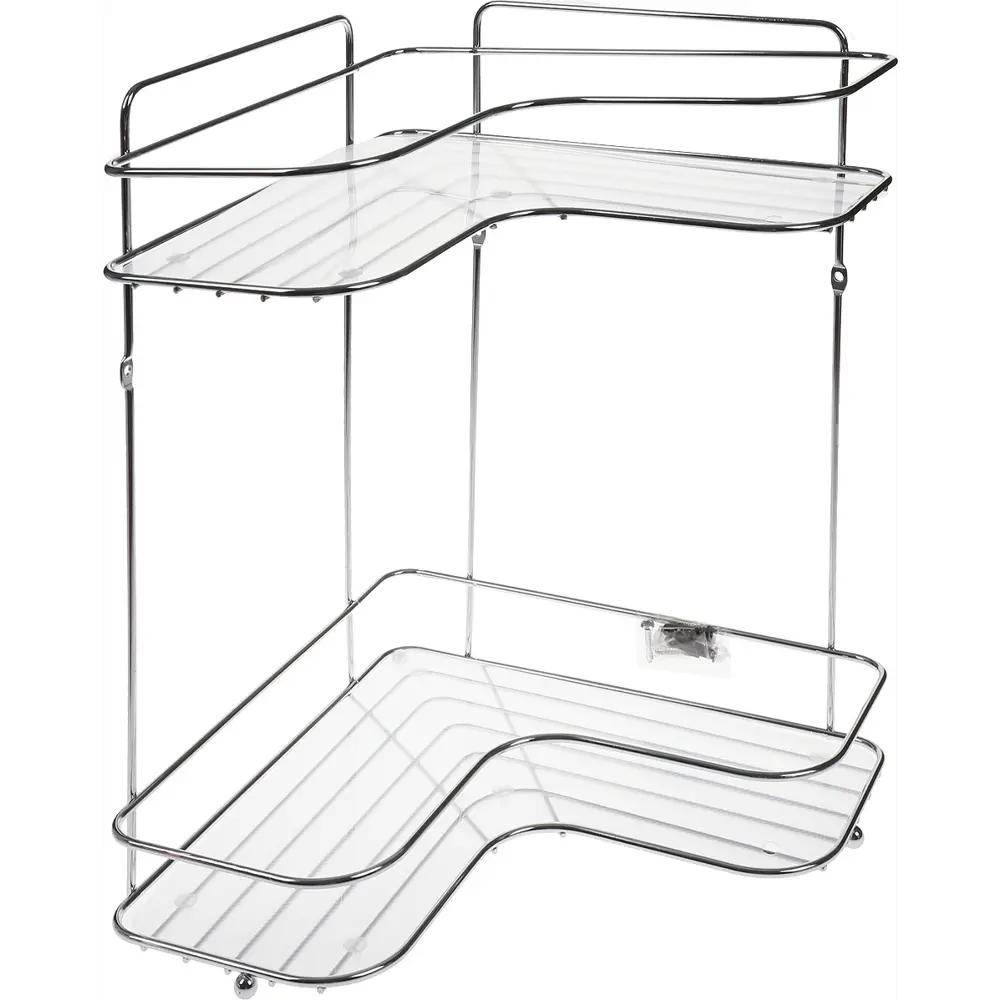 Полка для ванной комнаты Swensa new угловая двухъярусная хром SWR STLM-2024451