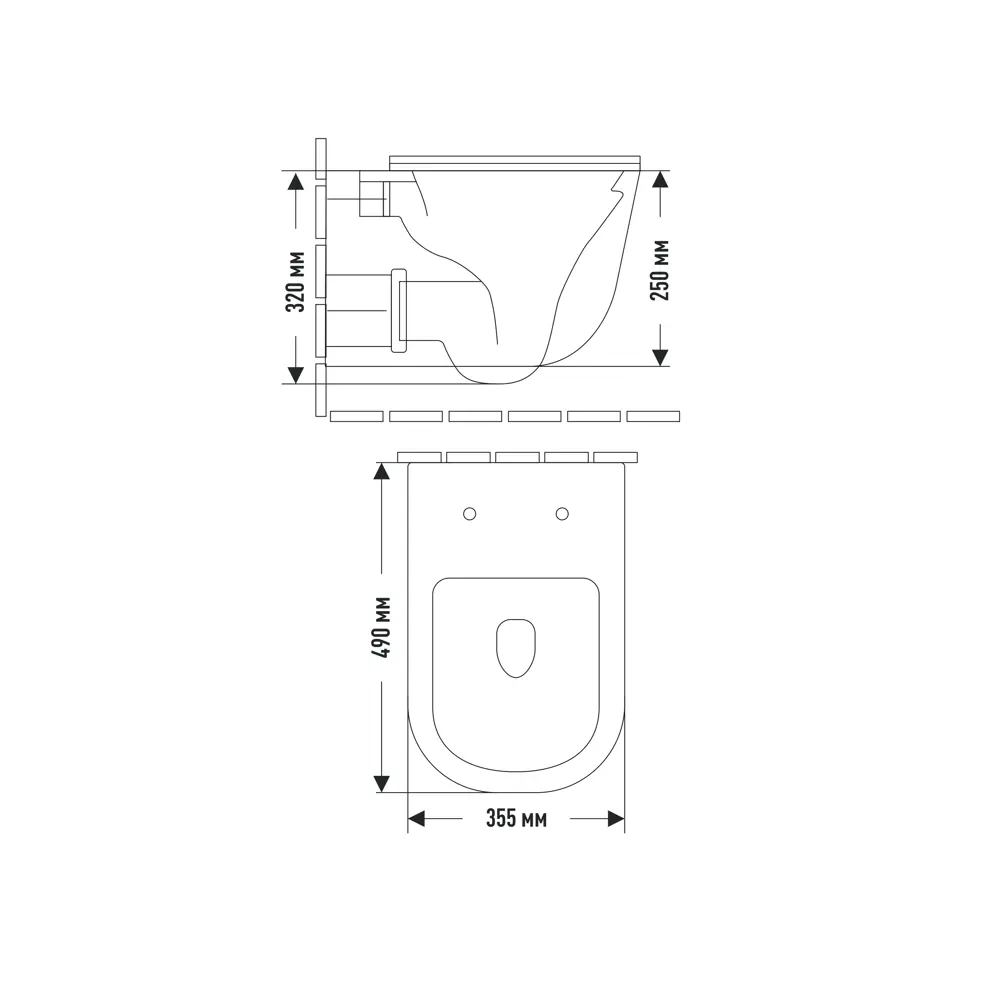 Подвесной унитаз Nova безободковый черный мрамор Santreyd STLM-2100339 - Вид №3