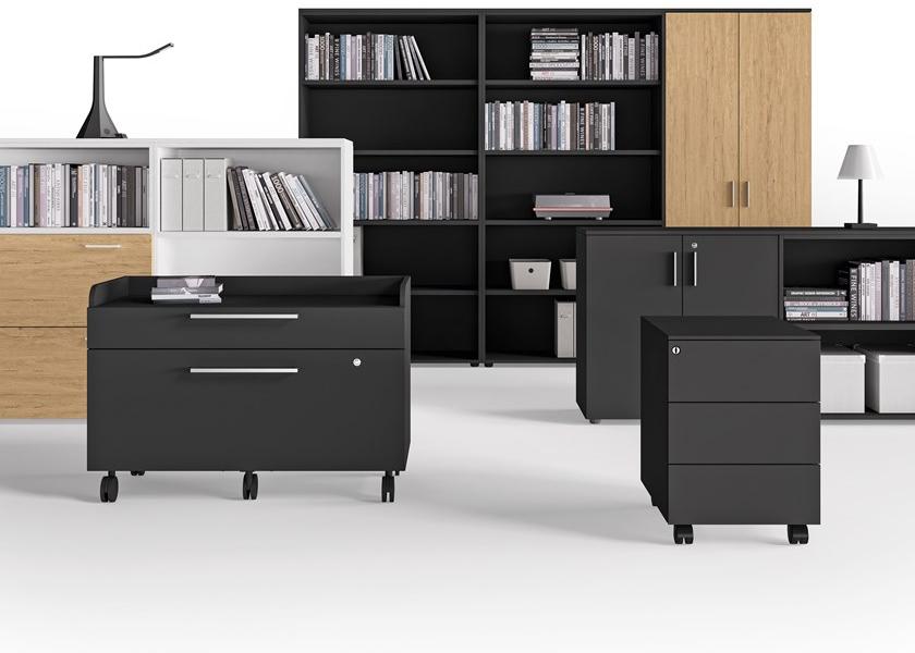 Sinetica Высокий стеллаж для офиса из лакированного дерева Operative cabinets sun-id-1507275 - Вид №1