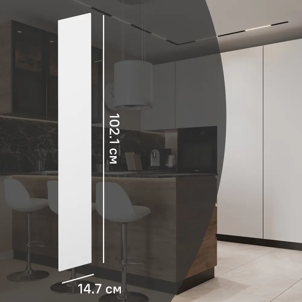 Фасад кухонного шкафа София 14.7x102.1 см KONSENSA ЛДСП цвет белый STLM-2068965