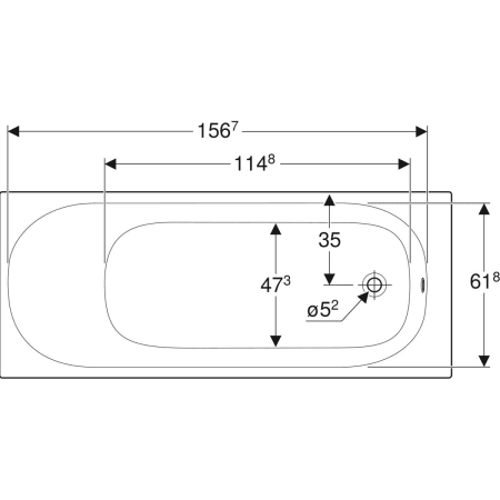 554.042.01.1 Прямоугольная ванна Geberit Soana, узкий край Geberit  - Вид №13