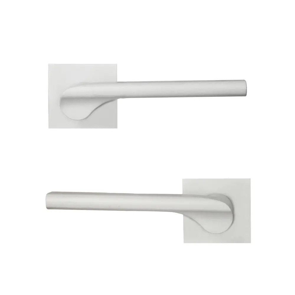 Дверная ручка на розетке KREAFORTA Паудер без запирания цвет белый STLM-2198448 - Вид №1
