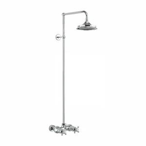 Душевая стойка c внешним термостатом, настенный BEF1S c душевой насадкой 12'' Eden Burlington EF1S, V60/ARCV60 CHR, V21/ARCV21 CHR