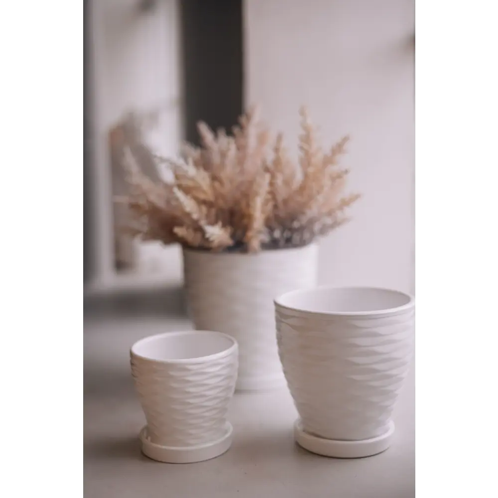 Горшок цветочный Эллипс ø14.5 h14.5 керамика белый Santreyd Fdtc5 STLM-2110717 - Вид №4