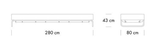 Мягкая скамейка из ткани THONET S 5000 ARCH-00092635 - Вид №2