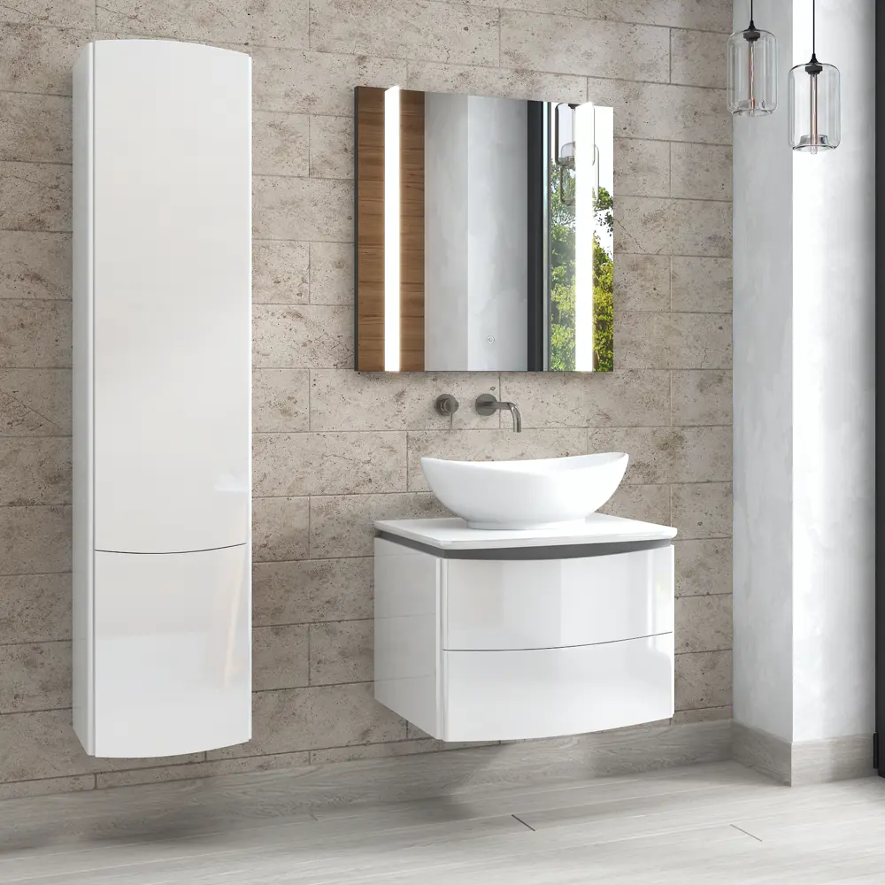 Тумба под раковину подвесная Cosmo 60 см цвет белый VIGO STLM-2031129 - Вид №6