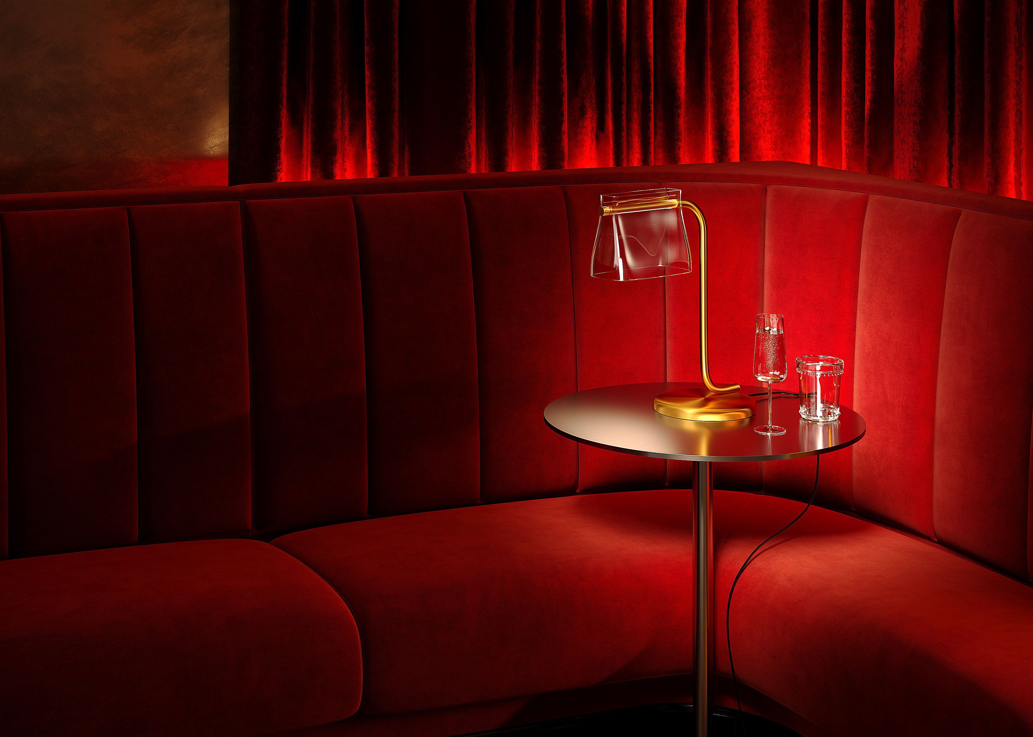 Латунная и стеклянная настольная лампа Maytoni кабаре ARCH-00039441 - Вид №2