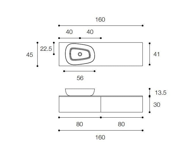 Подвесной шкаф для умывальника с выдвижными ящиками Falper ViaVeneto ARCH-00065315 - Вид №2
