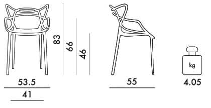 Штабелируемый стул из инженерного пластика с подлокотниками Kartell Masters ARCH-00054309 - Вид №79
