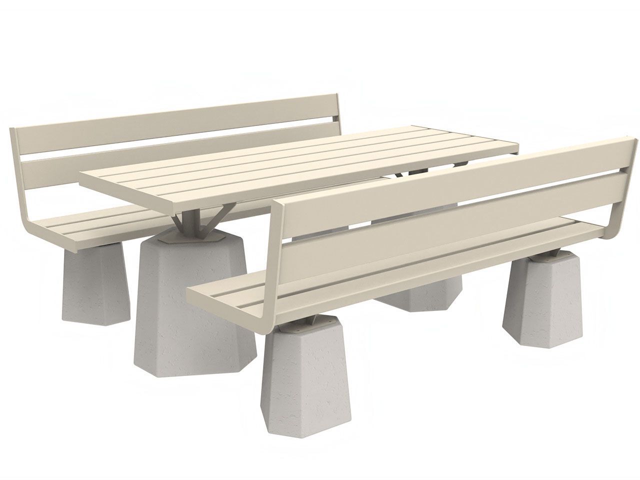 Стол для пикника из металла и бетона со встроенными скамейками Lazzari Stone ARCH-00036666