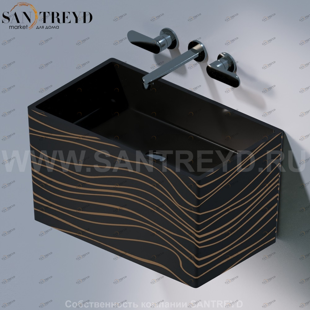 L111.411G Подвесная раковина настенная овальная A. e T. Italia TOWER черная AeT ITALIA