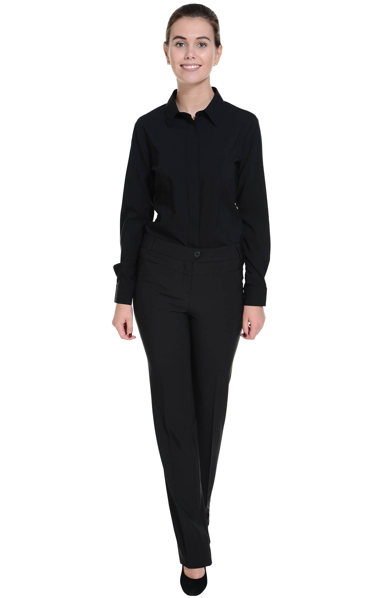 62494 Рубашка женская  black El-Risto  Корпоративная одежда  размер 46 (L)  - Вид №2