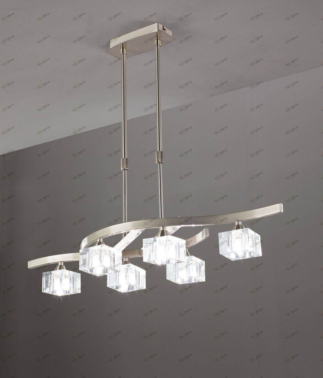 Подвесная люстра Mantra Cuadrax 1115 MANTRA ДИЗАЙНЕРСКИЕ, CUADRAX CHROM MATTE 057612 Белый;серебро 