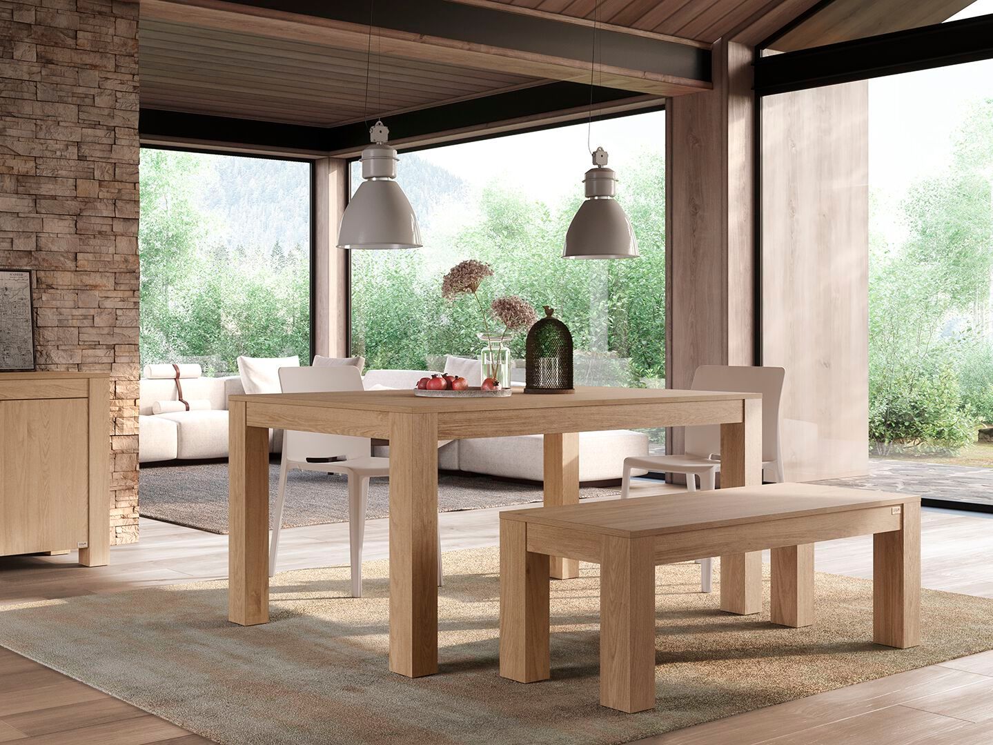 Прямоугольный обеденный стол из дуба Mobili Fiver Rachele ARCH-00010740 - Вид №1