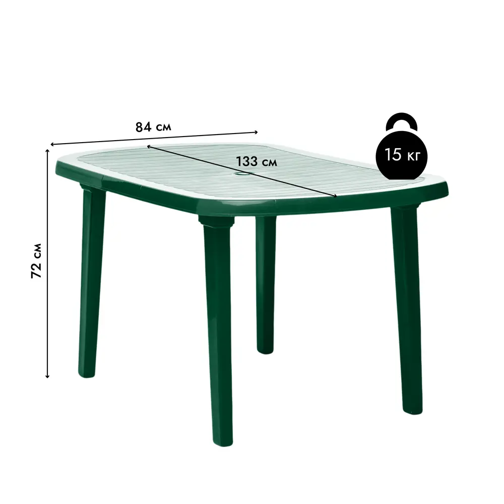 Стол садовый овальный, пластик, цвет тёмно-зелёный Santreyd Товар без серии STLM-2183006 - Вид №5